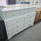Gray 9 drawers lacquered dresser