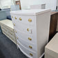 Bowfront pale pink chest
