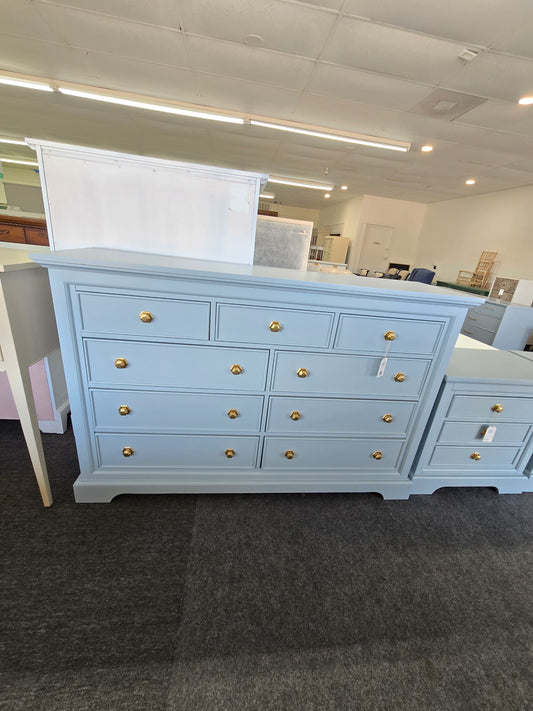 Blue dresser hexagonal knobs