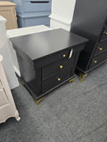 Black 3 drawers nightstand