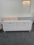 Mid century modern pale pink Bassett dresser