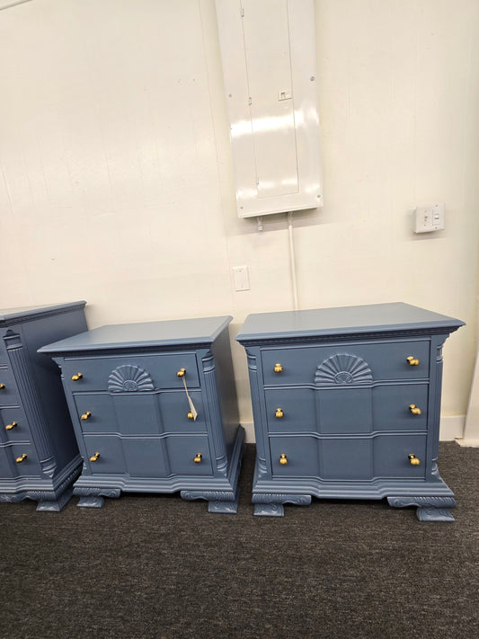 Vintage pair of nightstands- blue