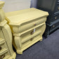 Cute carved soft yellow nightstand