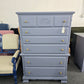 Solid wood vintage blue chest