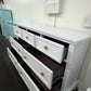 7 drawers white lacquered dresser