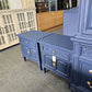 Thomasville navy blue Regency pair of nightstands