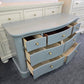 7 drawers green gray dresser