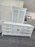 White bamboo dresser