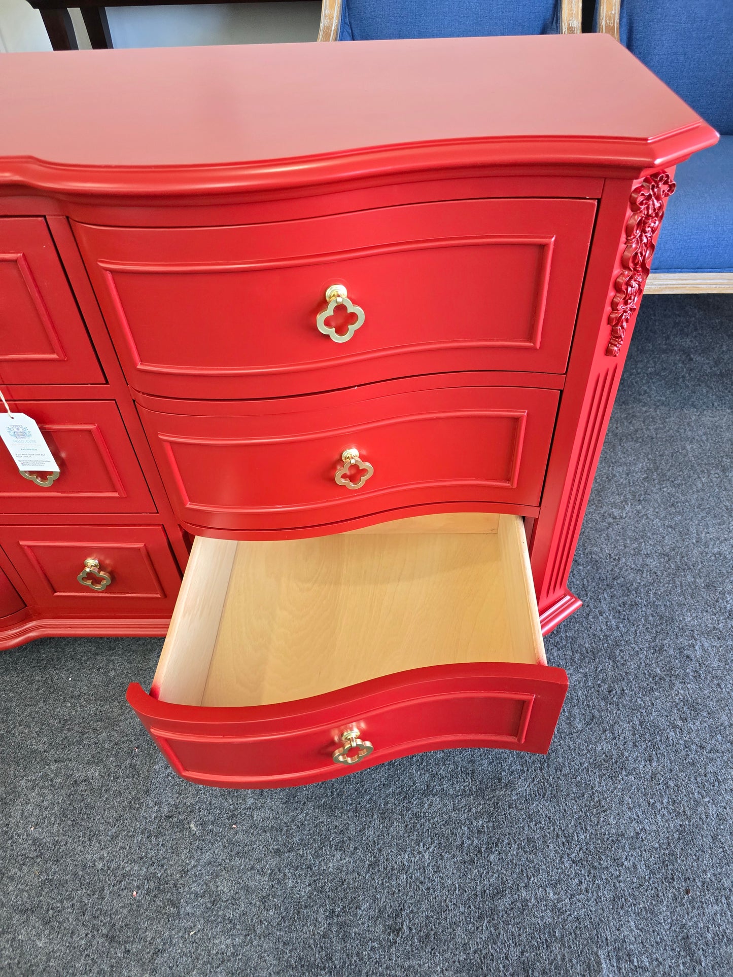 Gorgeous 9 drawers red dresser