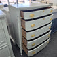 Gray solid wood bowfront chest