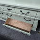 Green lacquered 7 drawers dresser