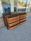 Regency bowfront solid wood dresser