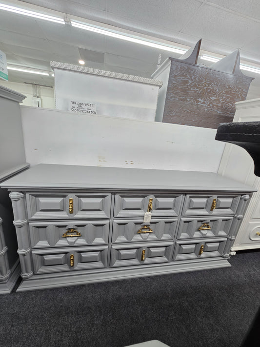 Bassett gray vintage dresser