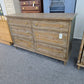 Rustic wood washed 6 drawers dresser