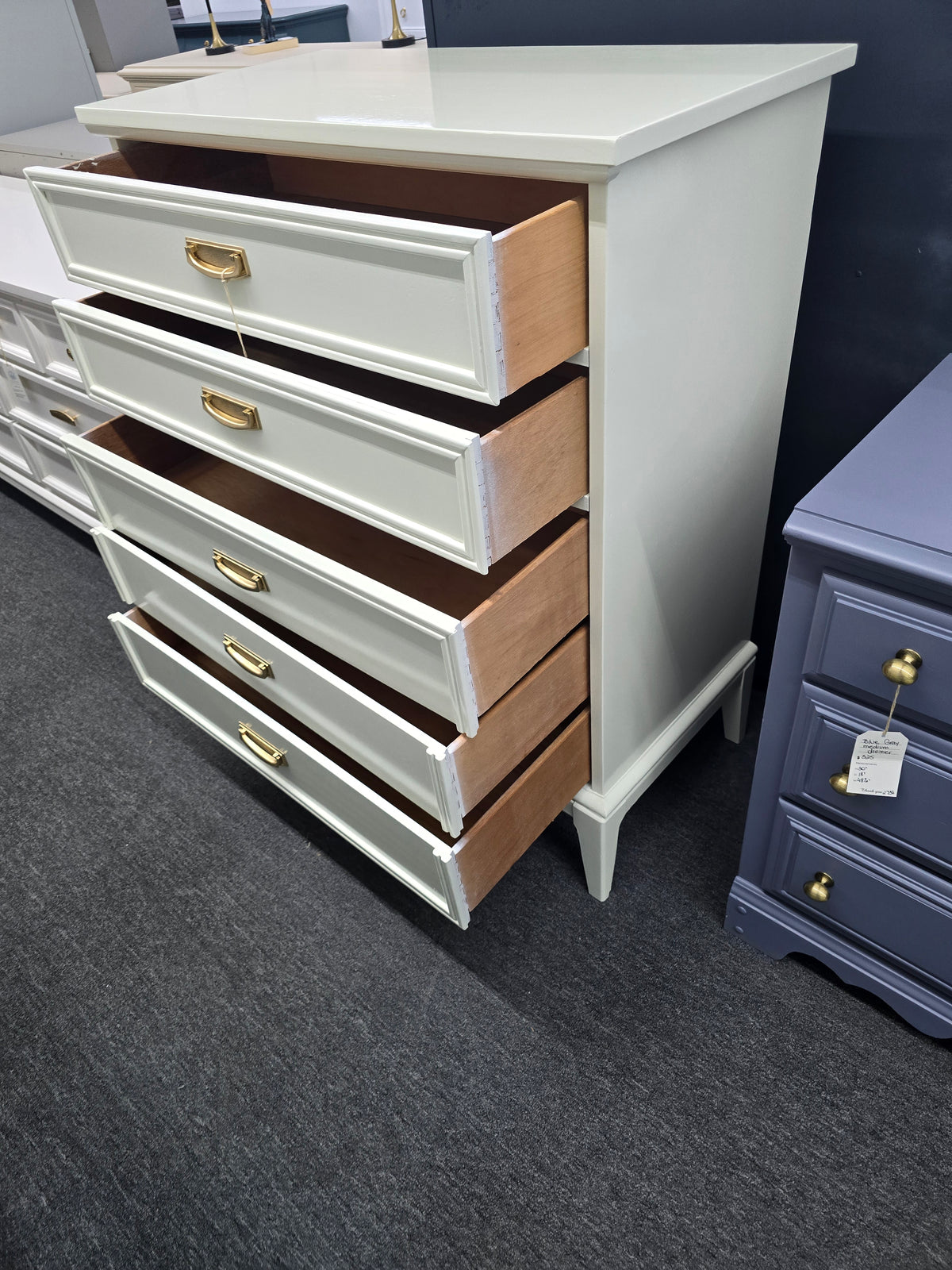 MCM cream lacquered Dixie chest