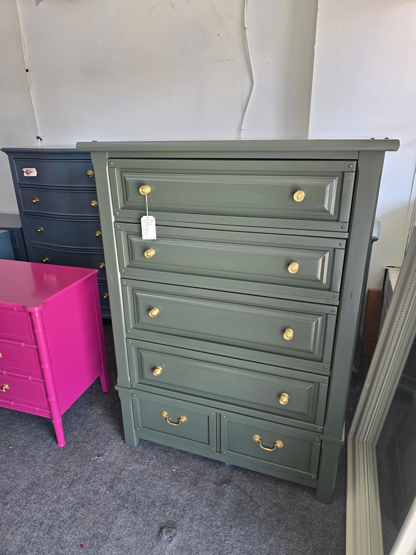 Green lacquered LANE chest