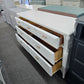 Solid wood and rattan white dresser