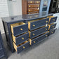 Dark blue 9 drawers dresser