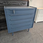 Solid wood MCM dark blue chest