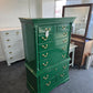 Green lacquer solid wood chest
