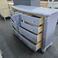 Blue gray bowfront dresser
