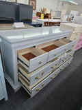 Lacquered blue 7 drawers dresser
