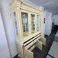 Bassett pale yellow lacquered china cabinet