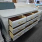 9 drawers carved gorgeous gray dresser