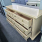 Beige lacquered 6 drawers dresser