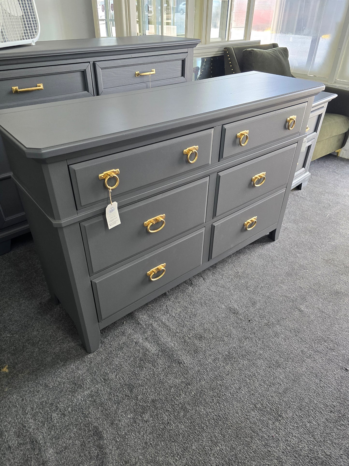 Dark Gray 6 drawers dresser