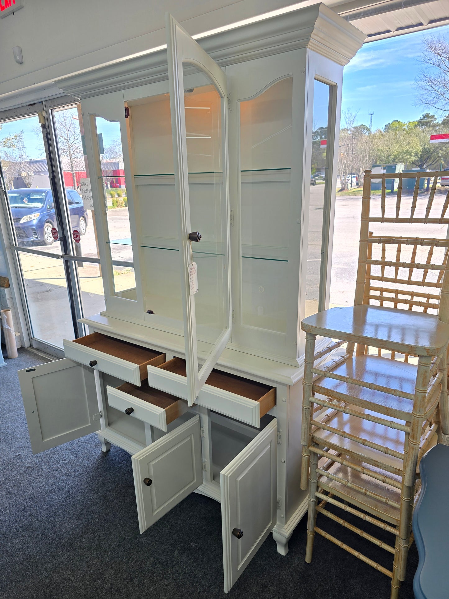 Off white China cabinet