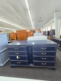 All solid wood navy Distressed dresser