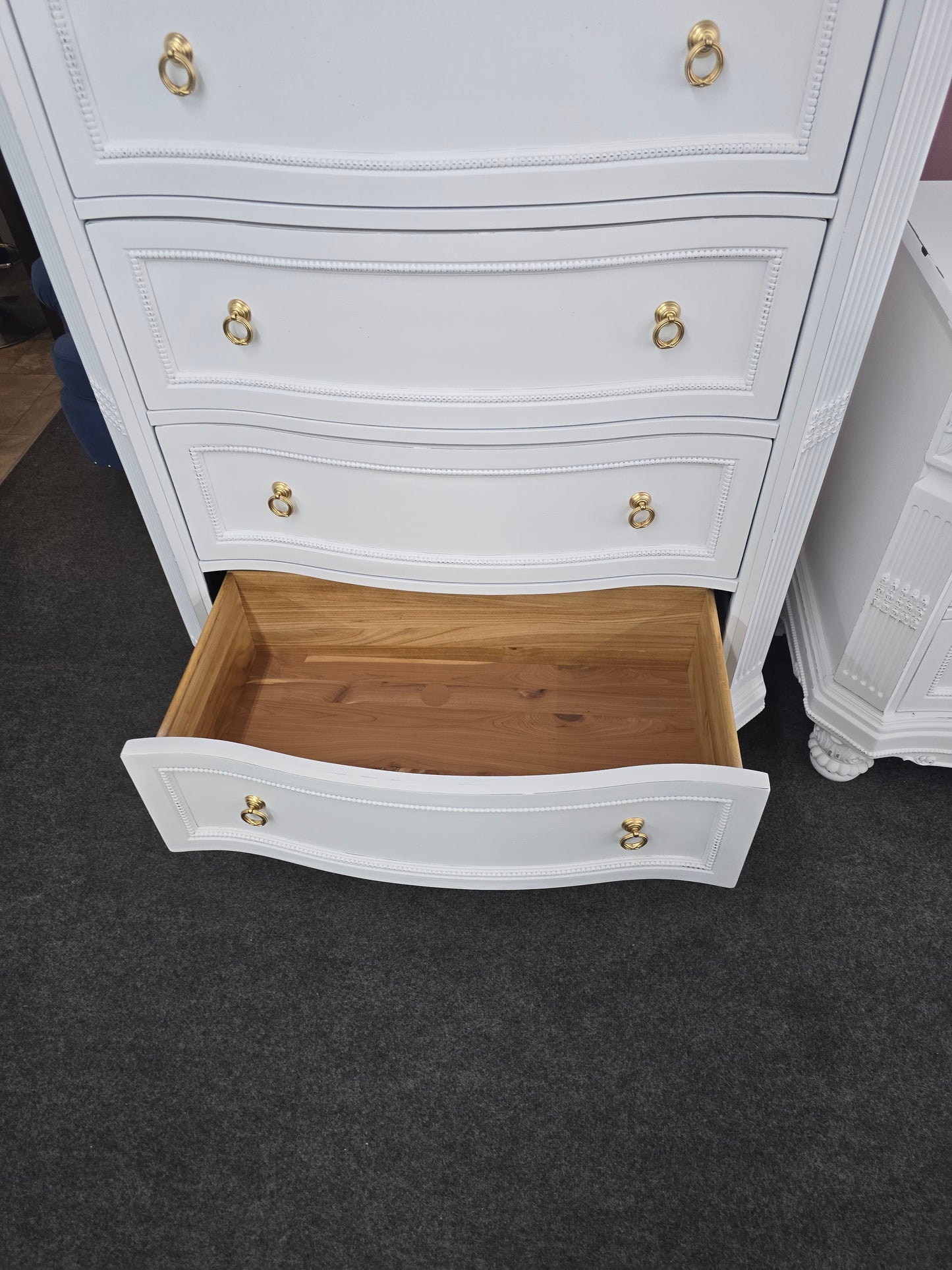 Gorgeous white Distressed lacquered chest