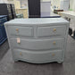 4 drawers teal rattan dresser