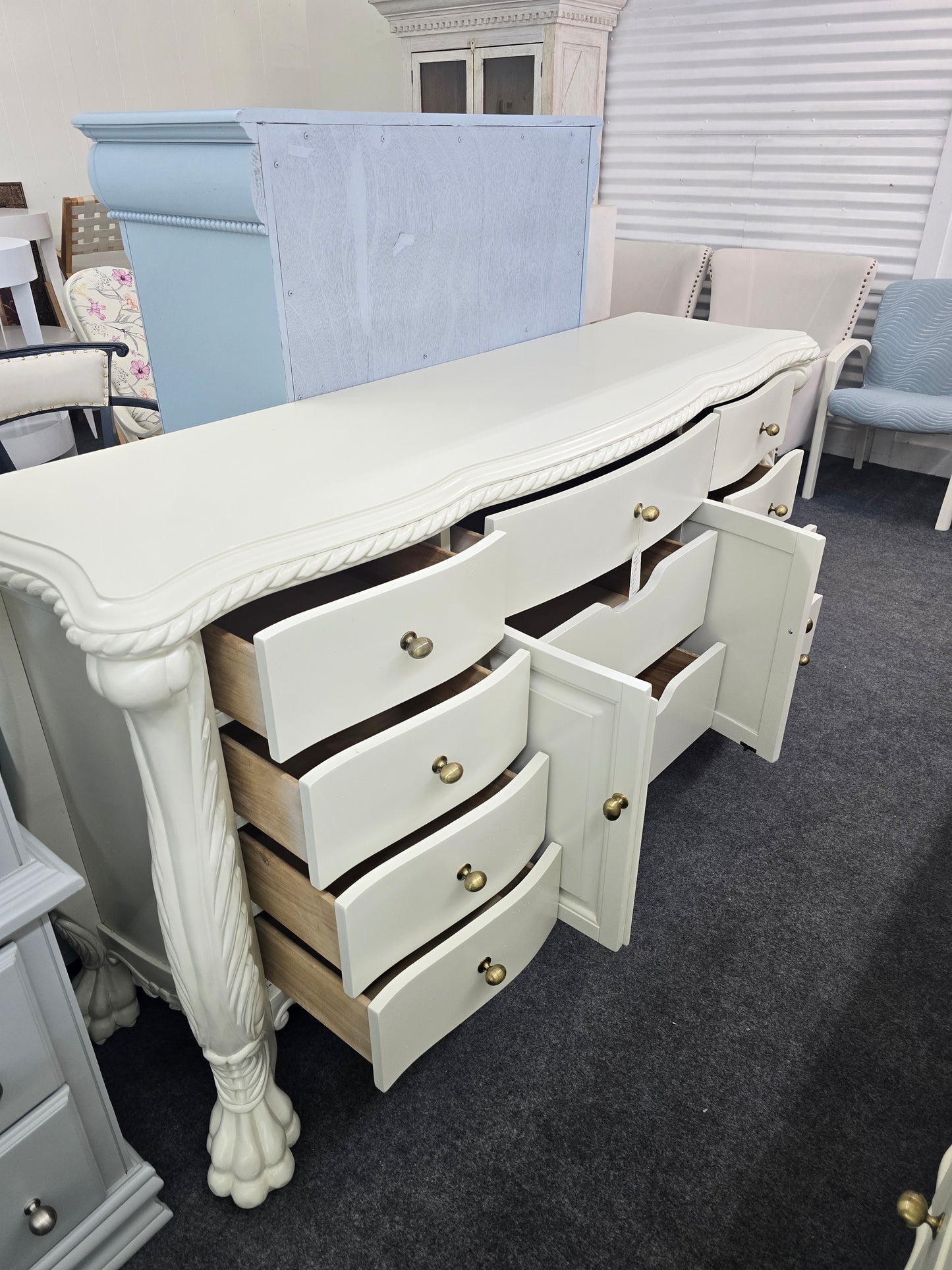Gorgeous cream solid wood dresser