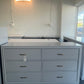 Super cute gray lacquer 6 drawers dresser