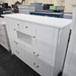 Solid wood white 6 drawers 2 doors white  dresser