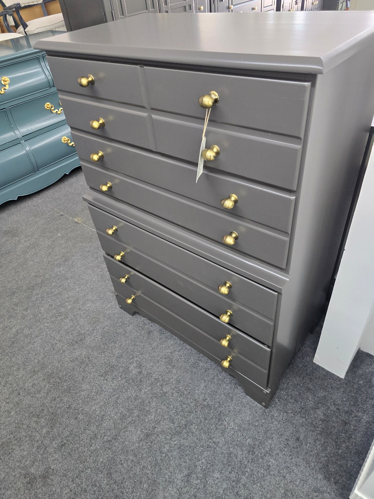 Antique solid wood graphite chest