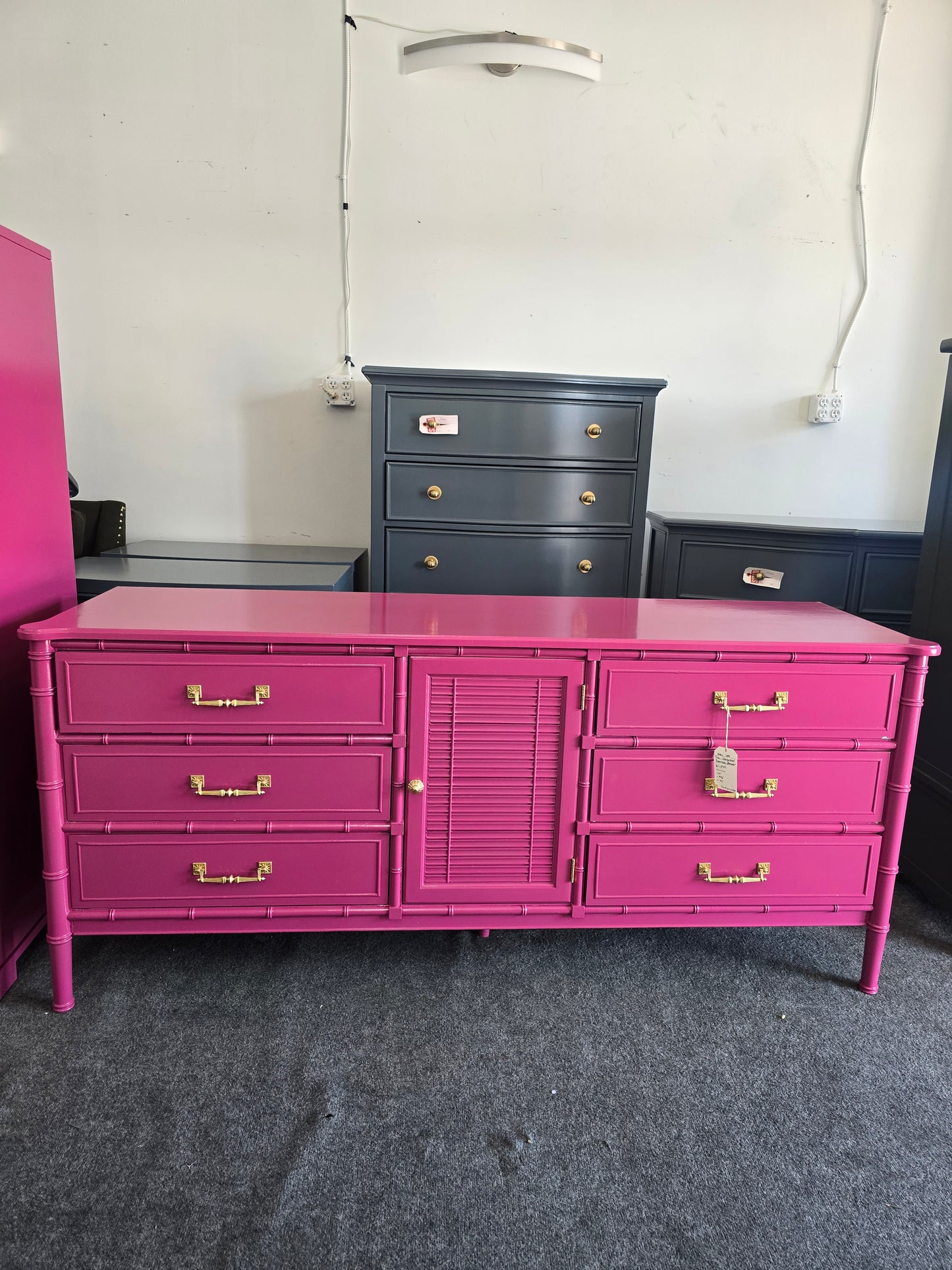 Bali Hai pink bamboo dresser