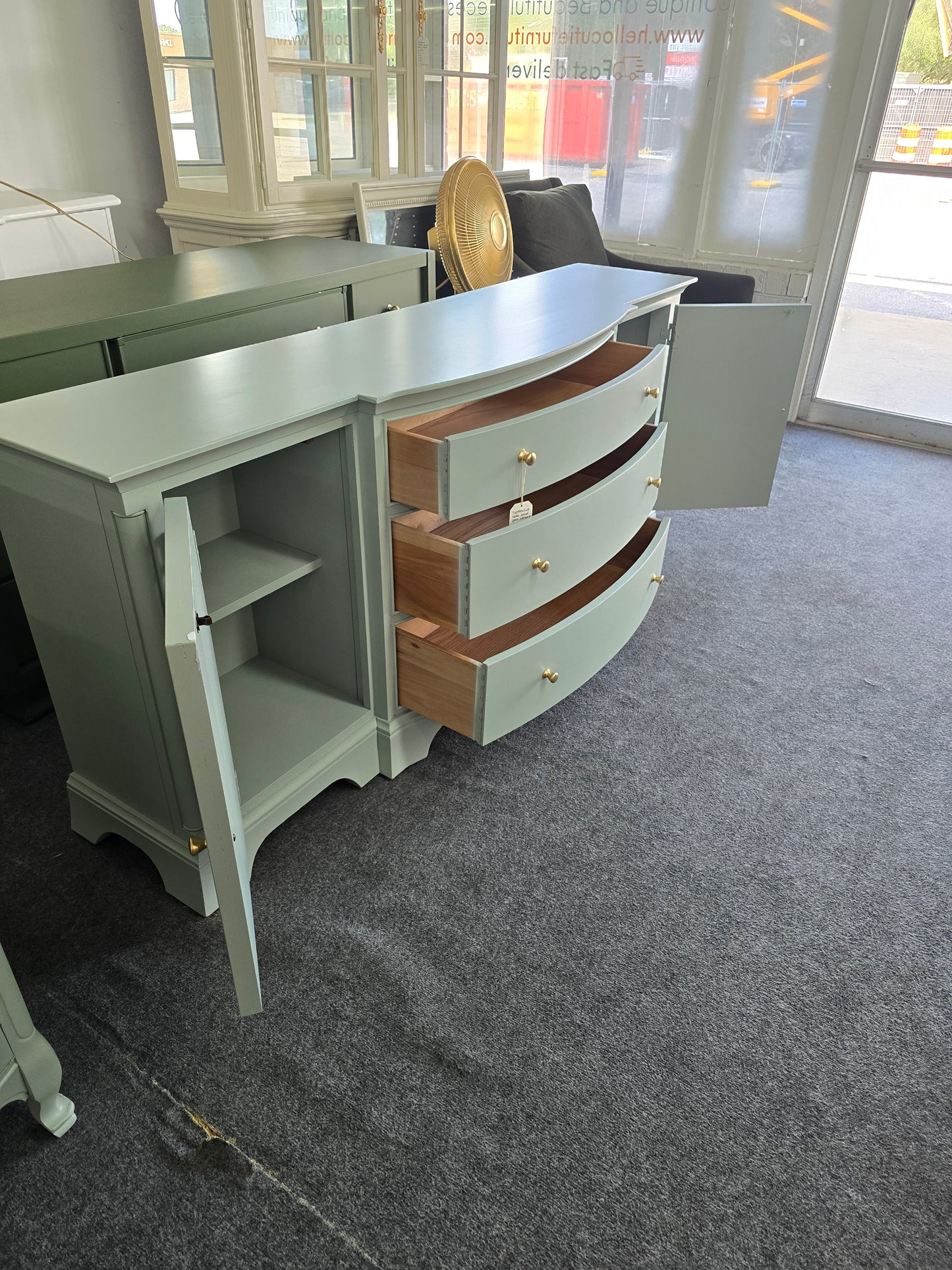 Thomasville green long sideboard
