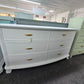 Gorgeous white bowfront 6 drawers dresser
