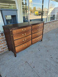 Regency bowfront solid wood dresser