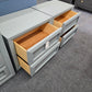 Thomasville green gray pair of nightstands