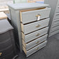 5 drawers green gray chest