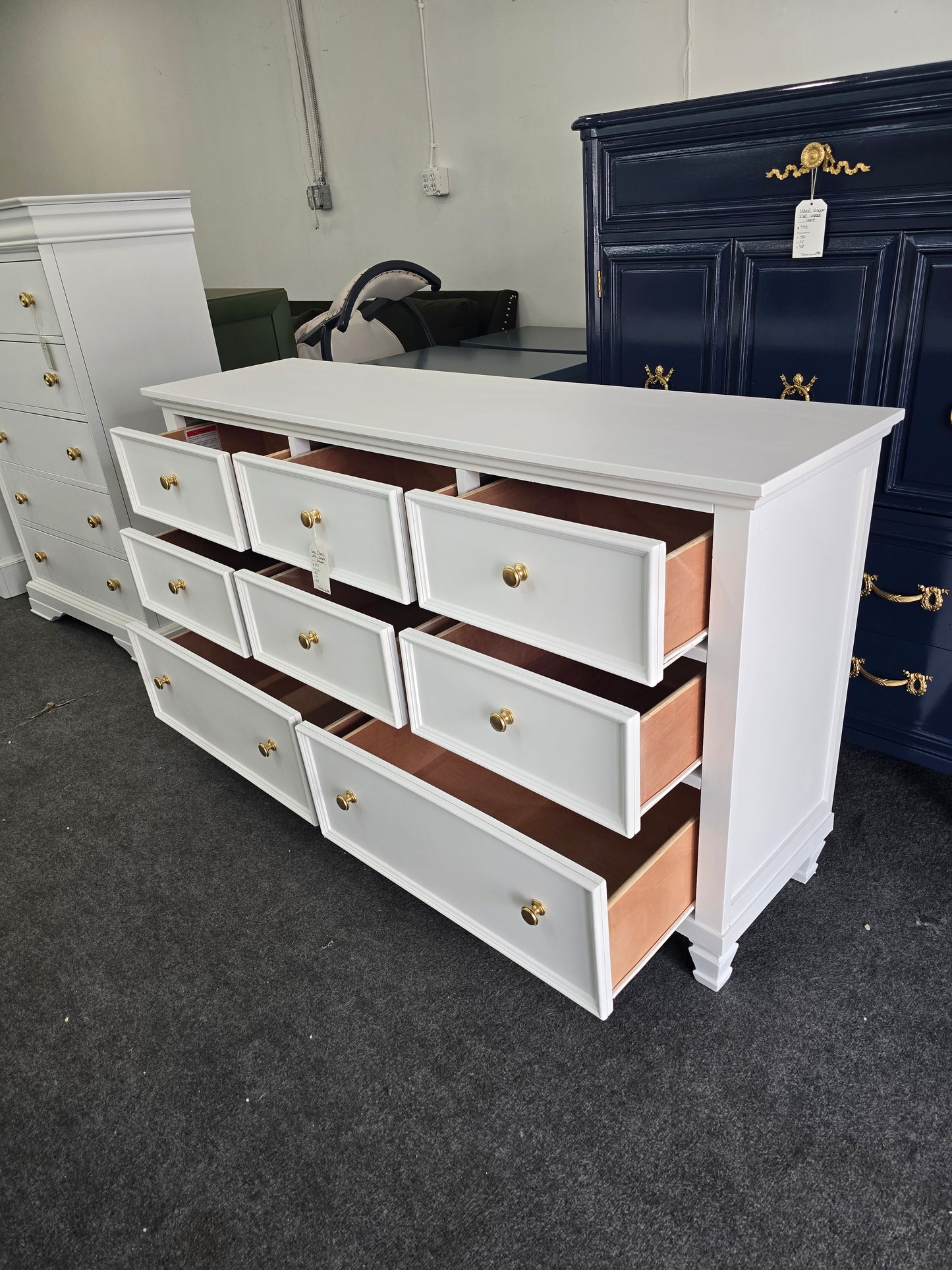 White lacquered "new classic" dresser