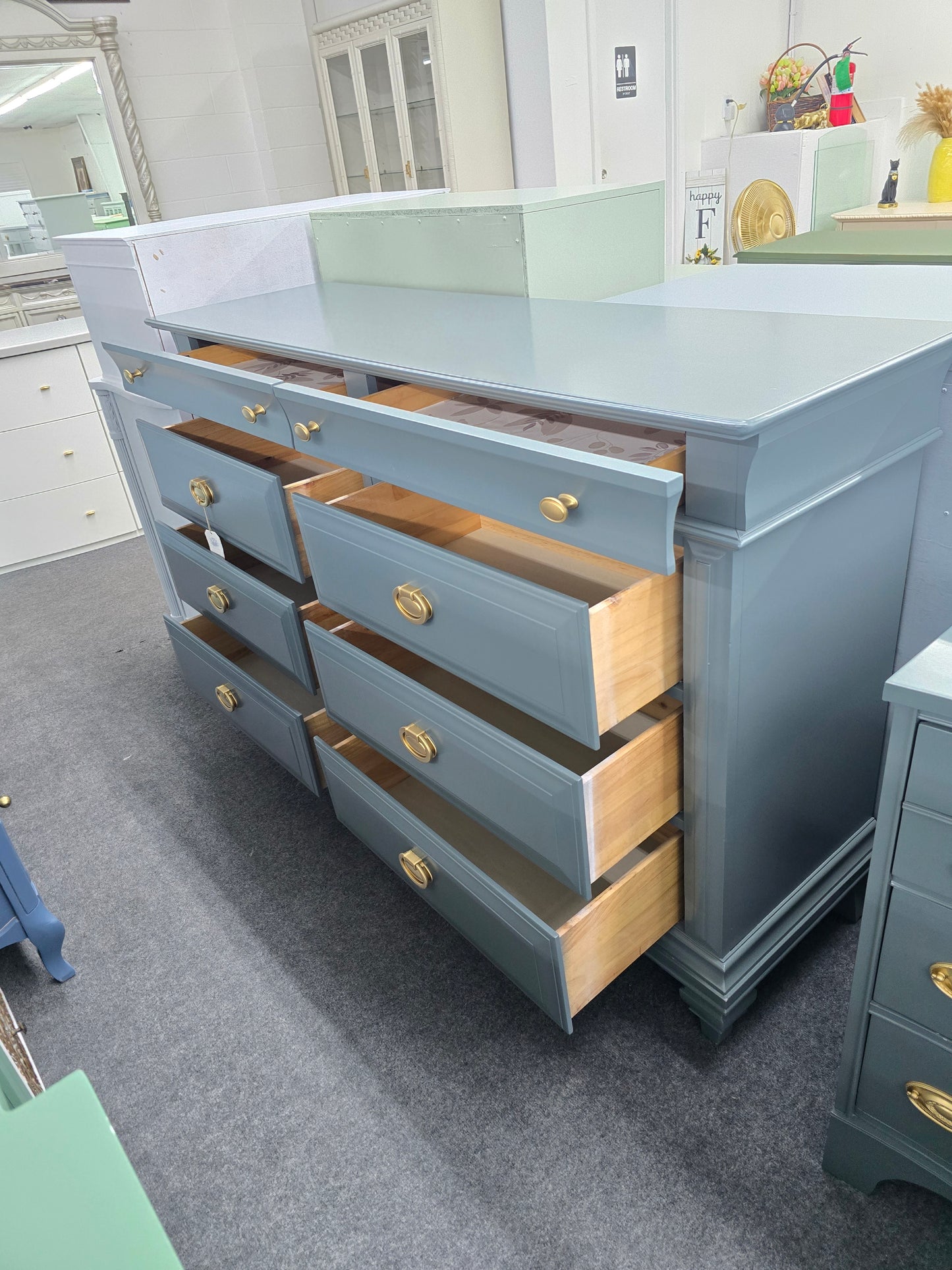 Pulaski dark green dresser