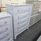 5 drawers baby blue modern chest