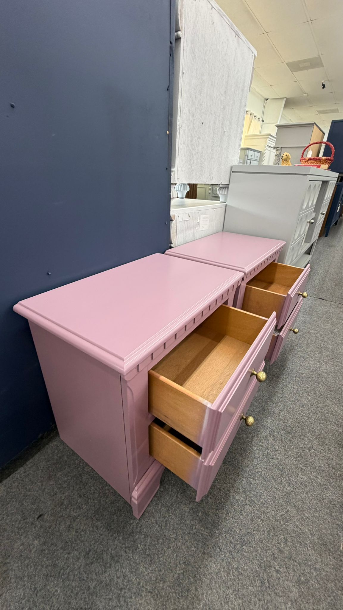 Purple cute pair of nightstands