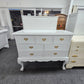 Queen Ann light gray vintage dresser