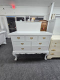 Queen Ann light gray vintage dresser